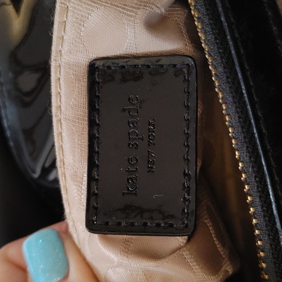 Kate Spade Elena Black Nylon & Patent Leather Shoulder Hobo Handbag - Picture 10 of 11